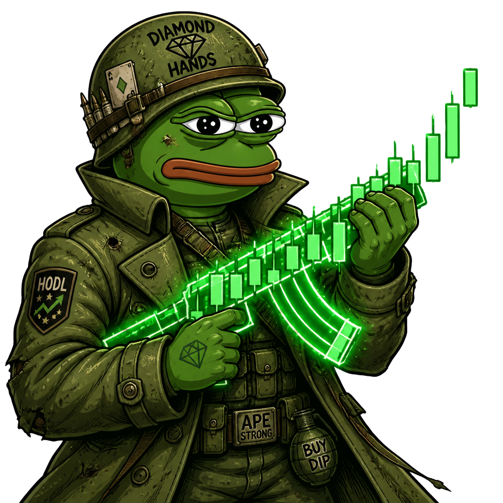 Trench Pepe, the national mascot of Hoodland